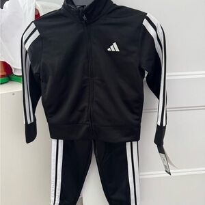 Black and White adidas Track Suit